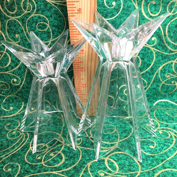 Starburst Glass Candlesticks Set of Two - Picture 6 of 16